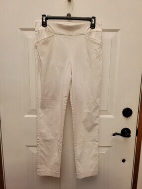 Chico's Off-White Stretch Straight-Leg Pull-On Pants